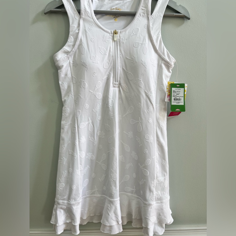 NWT White Lilly Pulitzer Perfect Match Delphina  Tennis Dress UPF 50+ Size S